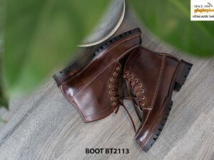 Giày da Boot nam buộc dây màu nâu BT2113 005