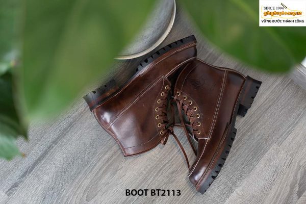 Giày da Boot nam buộc dây màu nâu BT2113 005