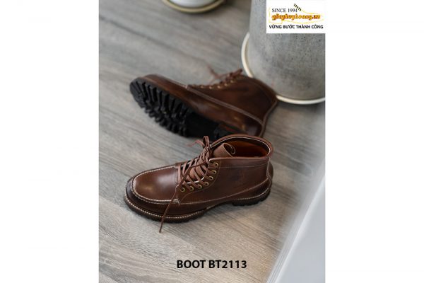 Giày da Boot nam buộc dây màu nâu BT2113 004