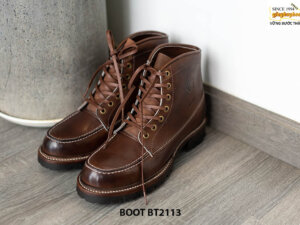 Giày da Boot nam buộc dây màu nâu BT2113 001