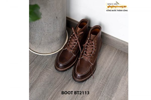 Giày da Boot nam buộc dây màu nâu BT2113 002