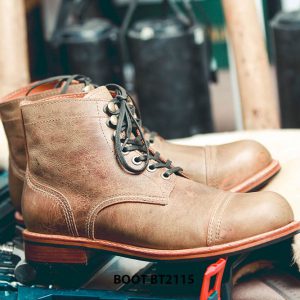 Giày da Boot nam cổ cao buộc dây chất lượng BT2115 003