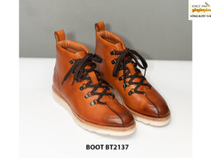 Giày da Boot nam đế bằng cao su sneaker BT2137Giày da Boot nam đế bằng cao su sneaker BT2137 001