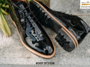 Giày da namChukka Boot da đen bóng BT2139 005