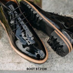 Giày da namChukka Boot da đen bóng BT2139 005