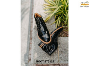 Giày da namChukka Boot da đen bóng BT2139 004