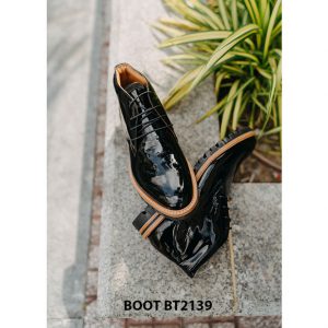 Giày da namChukka Boot da đen bóng BT2139 004