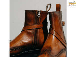 Giày da Boot nam dây kéo Wingtips BT2142 005