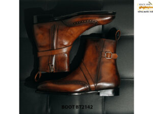 Giày da Boot nam dây kéo Wingtips BT2142 004