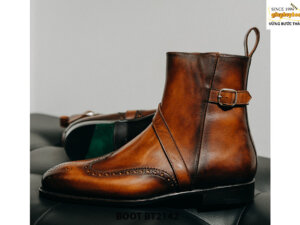 Giày da Boot nam dây kéo Wingtips BT2142 003