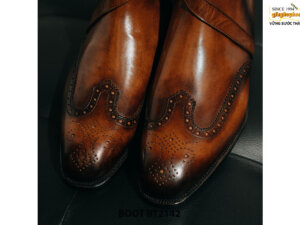 Giày da Boot nam dây kéo Wingtips BT2142 002
