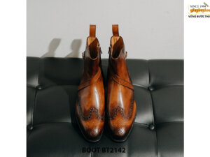 Giày da Boot nam dây kéo Wingtips BT2142 001