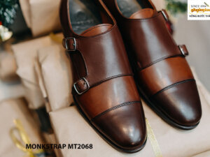 Giày da nam phối 2 màu đẹp Double Monkstrap MT2068 001