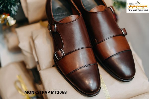 Giày da nam phối 2 màu đẹp Double Monkstrap MT2068 001