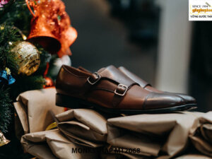 Giày da nam phối 2 màu đẹp Double Monkstrap MT2068 004