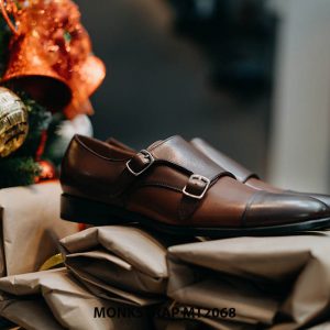 Giày da nam phối 2 màu đẹp Double Monkstrap MT2068 004