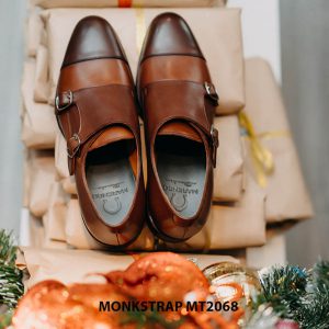 Giày da nam phối 2 màu đẹp Double Monkstrap MT2068 003