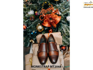 Giày da nam phối 2 màu đẹp Double Monkstrap MT2068 002