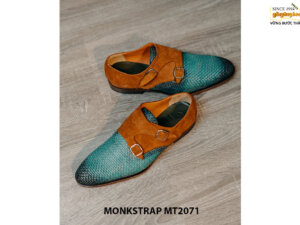 Giày da nam dùng da đan xen Double Monkstrap MT2071 006