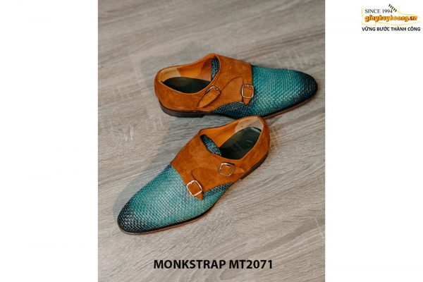 Giày da nam dùng da đan xen Double Monkstrap MT2071 006