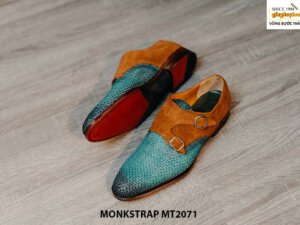 Giày da nam dùng da đan xen Double Monkstrap MT2071 005