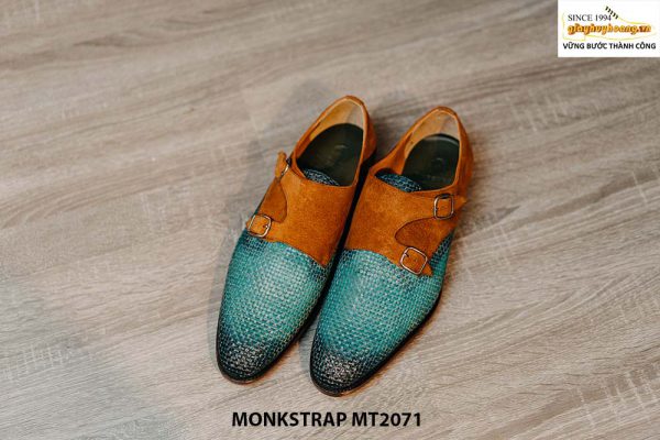 Giày da nam dùng da đan xen Double Monkstrap MT2071 001