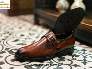 Giày da không buộc dây nam mũi trơn Monkstrap MT2076 003