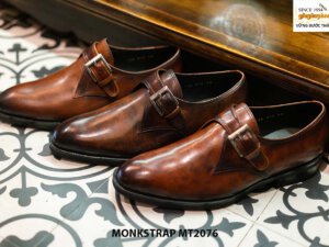 Giày da không buộc dây nam mũi trơn Monkstrap MT2076 001