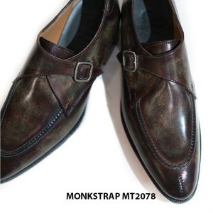 Giày da nam cao cấp đánh màu thủ công Monkstrap MT2078 003