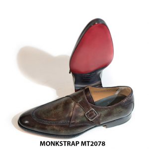 Giày da nam cao cấp đánh màu thủ công Monkstrap MT2078 002