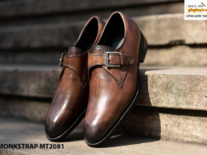 Giày da nam đế cao su Single Monkstrap MT2081 001