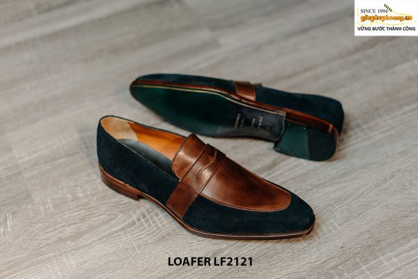Giày lười nam không dây phối nhung Penny Loafer LF2121 005