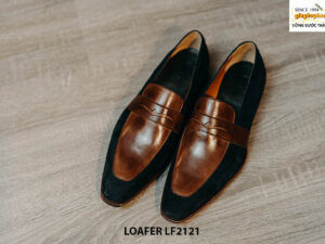 Giày lười nam không dây phối nhung Penny Loafer LF2121 001