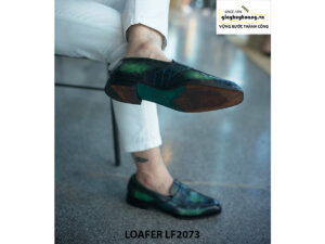 Giày lười nam da bò màu thủ công Penny Loafer LF2073 003