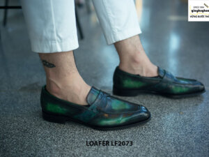 Giày lười nam da bò màu thủ công Penny Loafer LF2073 001