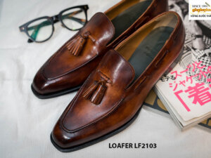 Giày lười nam đế da Goodyear Welted Tassel Loafer LF2103 002