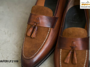 Giày lười nam da trơn phối da lộn Tassel Loafer LF2109 004