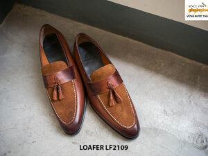 Giày lười nam da trơn phối da lộn Tassel Loafer LF2109 003