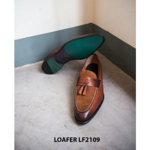 Giày lười nam da trơn phối da lộn Tassel Loafer LF2109 002