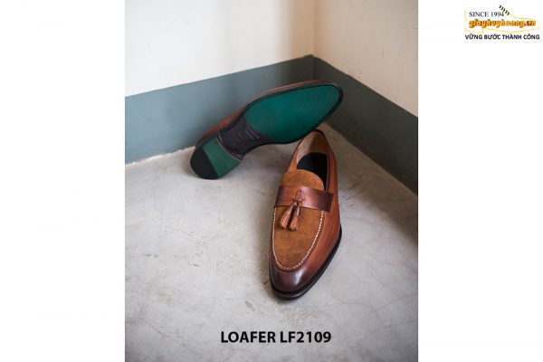 Giày lười nam da trơn phối da lộn Tassel Loafer LF2109 002