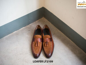 Giày lười nam da trơn phối da lộn Tassel Loafer LF2109 001