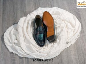 Giày lười nam da bò dập vân cá sấu Penny Loafer LF2110 003
