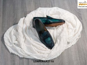 Giày lười nam da bò dập vân cá sấu Penny Loafer LF2110 002