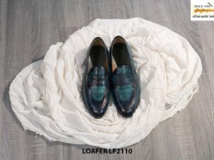 Giày lười nam da bò dập vân cá sấu Penny Loafer LF2110 001