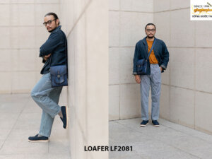 Giày lười nam da lộn đế sneaker Penny Loafer LF2081 007