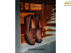Giày lười nam chuông da đan xen thủ công Loafer LF2090 001