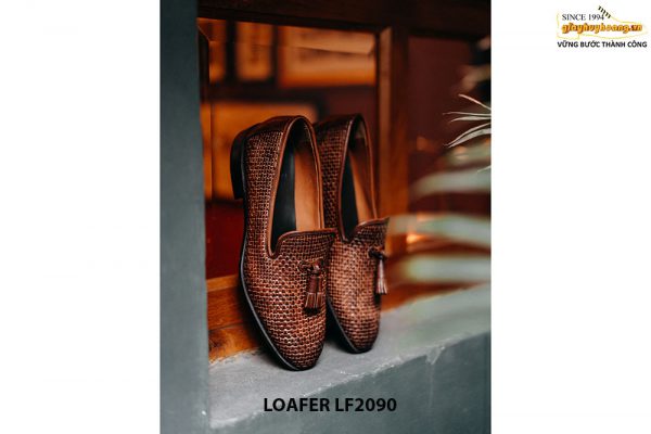 Giày lười nam chuông da đan xen thủ công Loafer LF2090 001