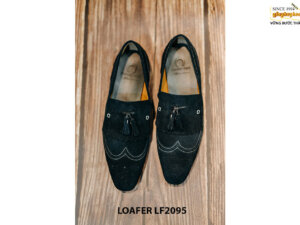 Giày da lộn lười nam chuông Tassel Loafer LF2095 001