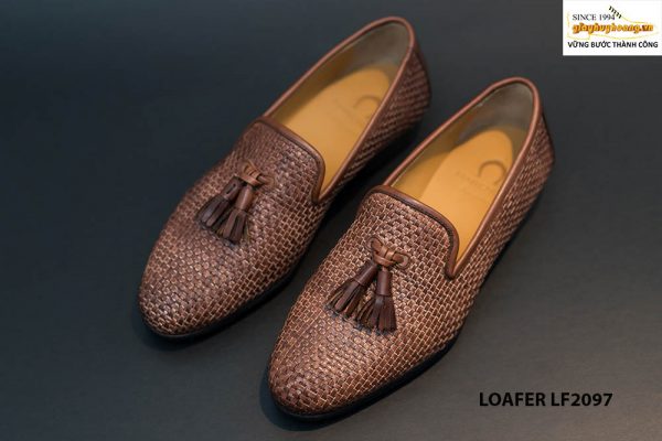 Giày lười nam da đan xen Tassel Loafer LF2097 005