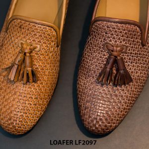 Giày lười nam da đan xen Tassel Loafer LF2097 004